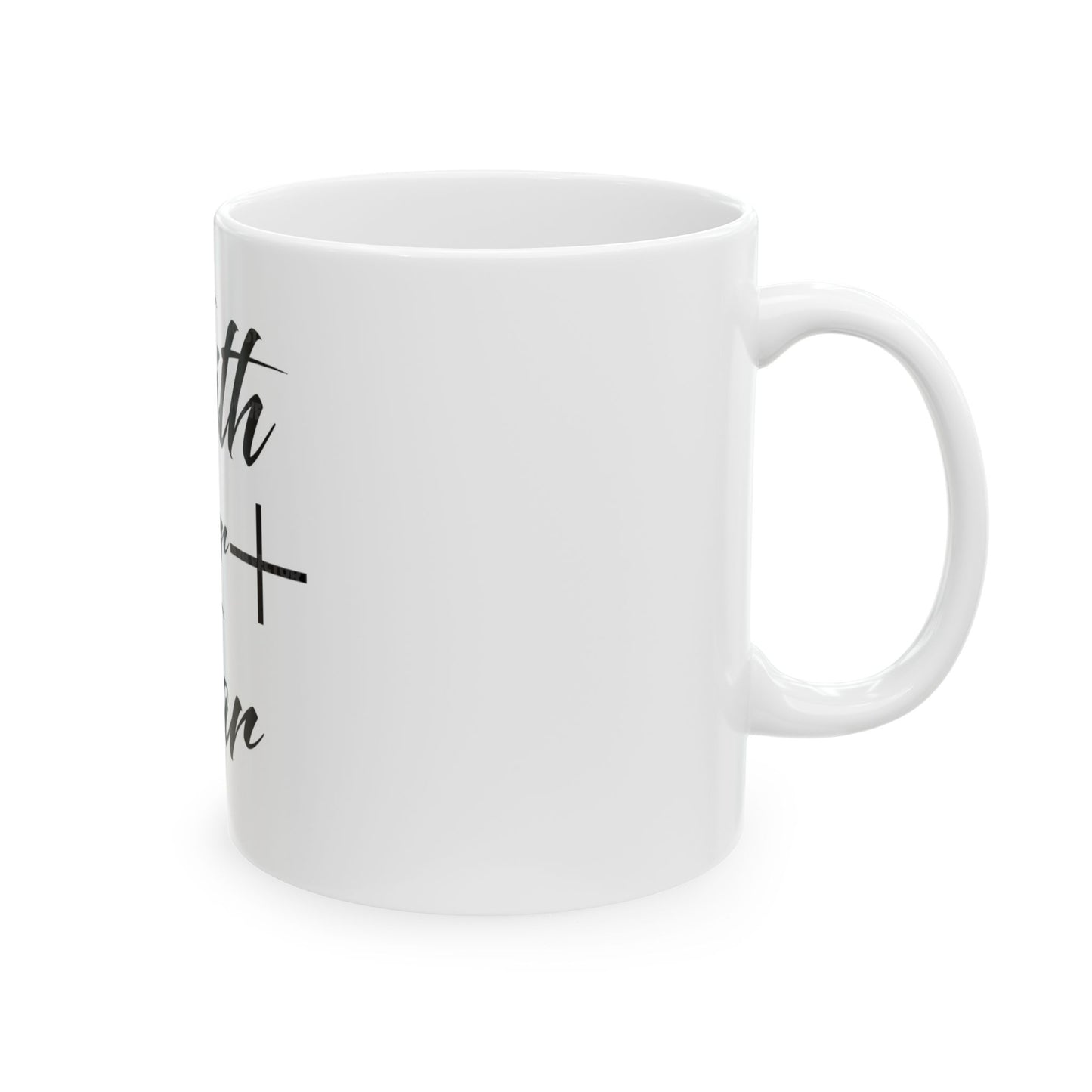 Faith over Fear Ceramic Mug | Inspirational Coffee Cup, Motivational Gift, Home Decor, Empowerment Item, Perfect for Any Occasion