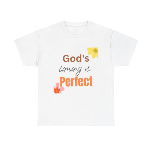 God's Timing is Perfect Tee, Unisex Cotton T-Shirt, Inspirational Gift, Faith-Based Apparel, Spring Fashion, Religious Tee