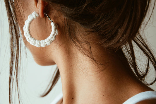 Hand-made Crochet Hoop Earrings