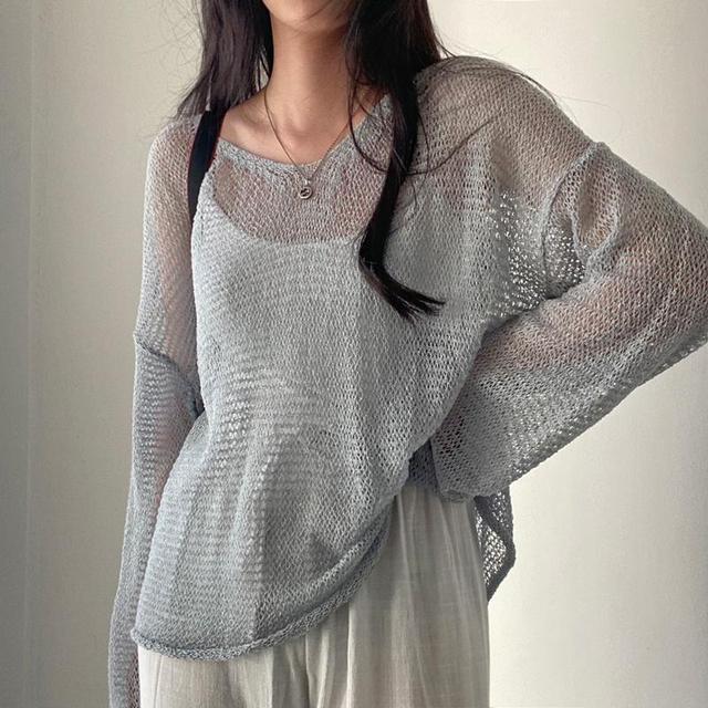Thin Mesh Sweater Pullover