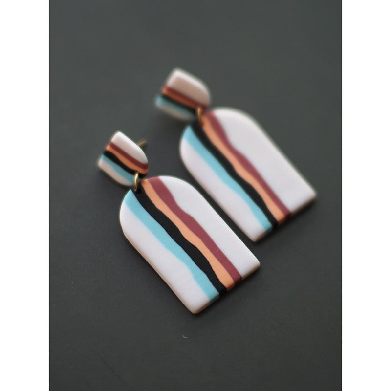 Trendy Abstract Polymer Clay Earrings