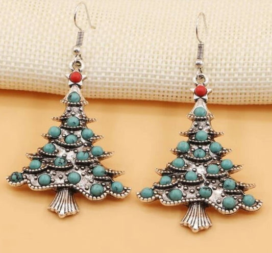 Western Christmas Tree Earrings